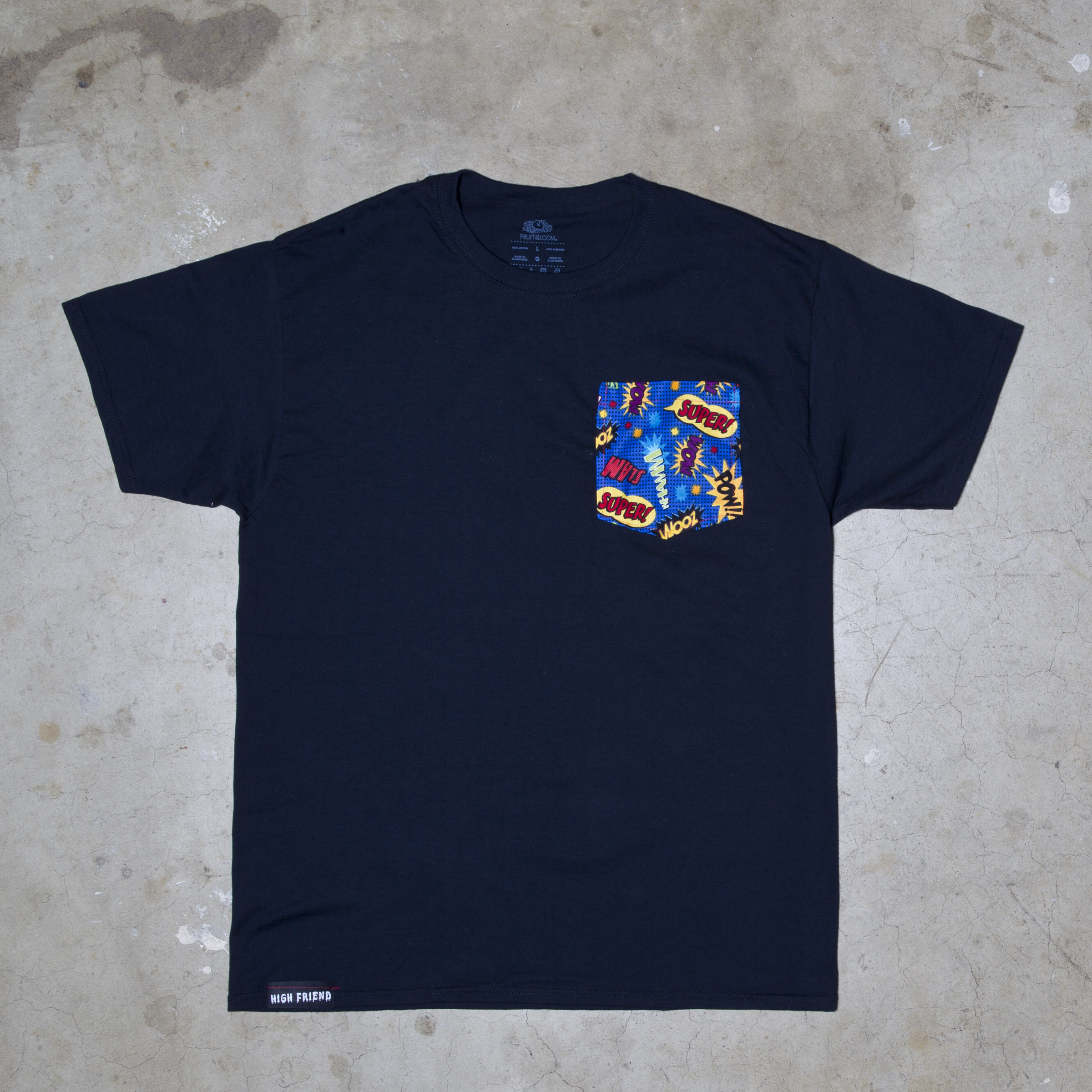High Friends Club Comic Book Pocket Black T-Shirt