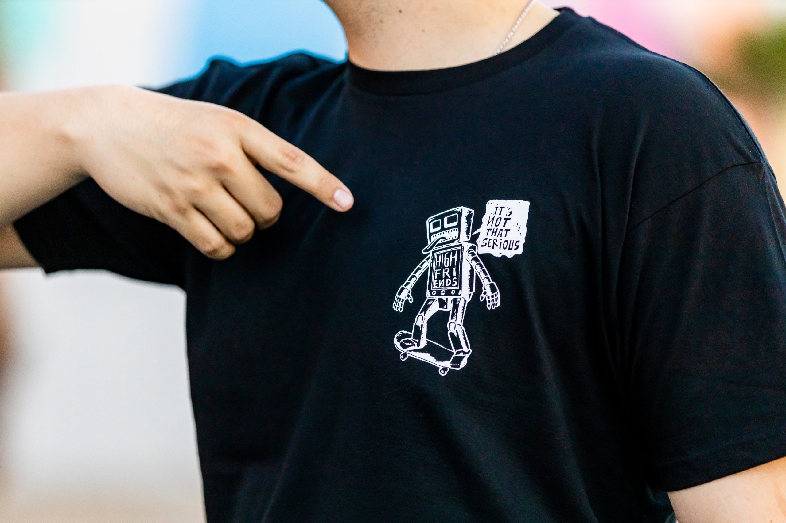 High Friends Club It's Not That Serious Robot T-Shirt - Image 2