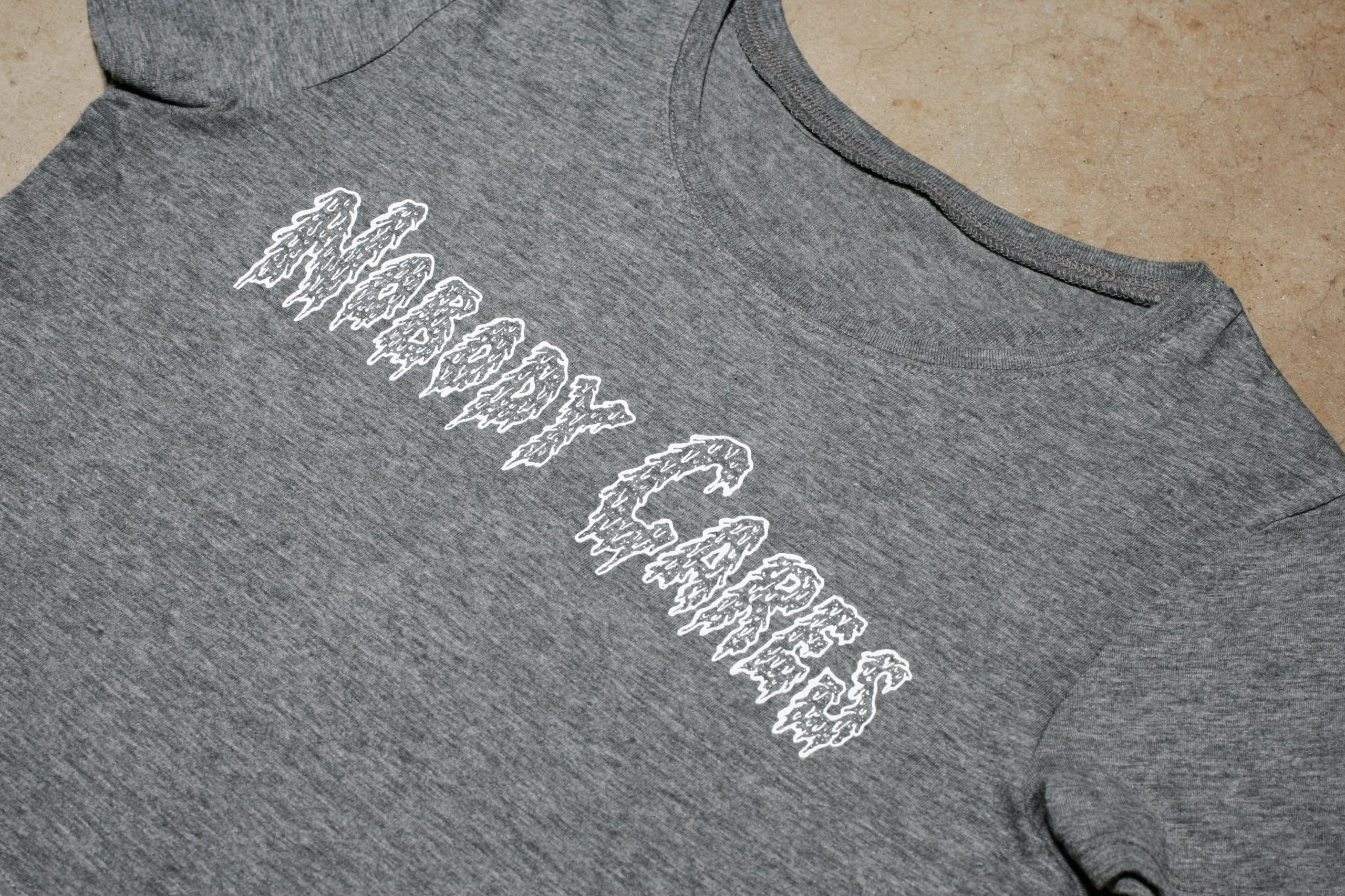 High Friends Club Nobody Cares Grey Crop Top - Image 2