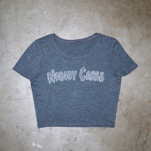 High Friends Club Nobody Cares Grey Crop Top